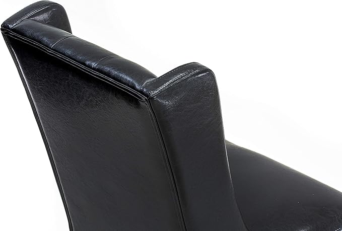 East West Furniture X777FO749-7 7 Piece Dining Room Furniture Set Consist of a Rectangle Dining Table with X-Legs and 6 Black Faux Leather Upholstered Chairs, 40x72 Inch, Multi-Color