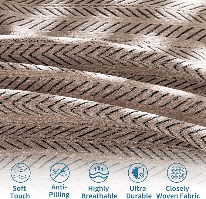 Nobildonna Sofa Cover Washable Soft Thicken Chenille Couch Cover with Tassel,Waterproof Sofa Slipcover for 3-4 Cushion Couch,Sectional Sofa,L-Shaped Furniture Protector Pet-Friendly,Brown 91"x134"