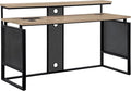 OSP Home Furnishings Ace Contemporary Modern Home Office Desk with Shelf, Rectangular with River Oak Finish