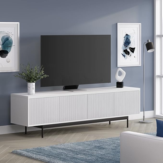 Henn&Hart Whitman, 70'' Rectangular TV Stand, White