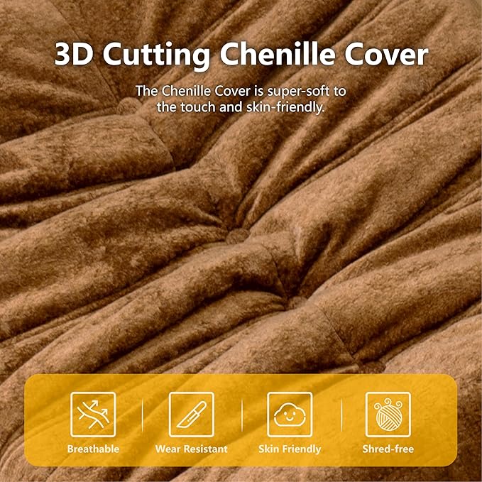 N&V Fireside Chair, Mid Century Armless Floor Sofa, Soft Premium Chenille Floor Lounge Chair, Foam Sofa Accent Chair for Living Room Bedroom and Office (Blue, Three Seater)