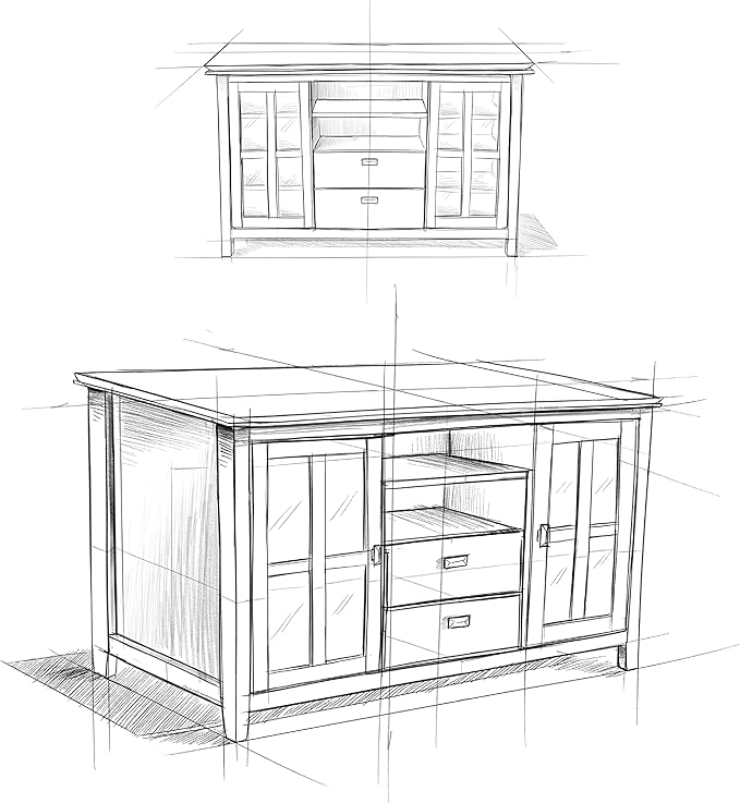 SIMPLIHOME Artisan SOLID WOOD 53 inch Wide Transitional TV Media Stand in Honey Brown For TVs up to 60 inches for the Living Room and Entertainment Center
