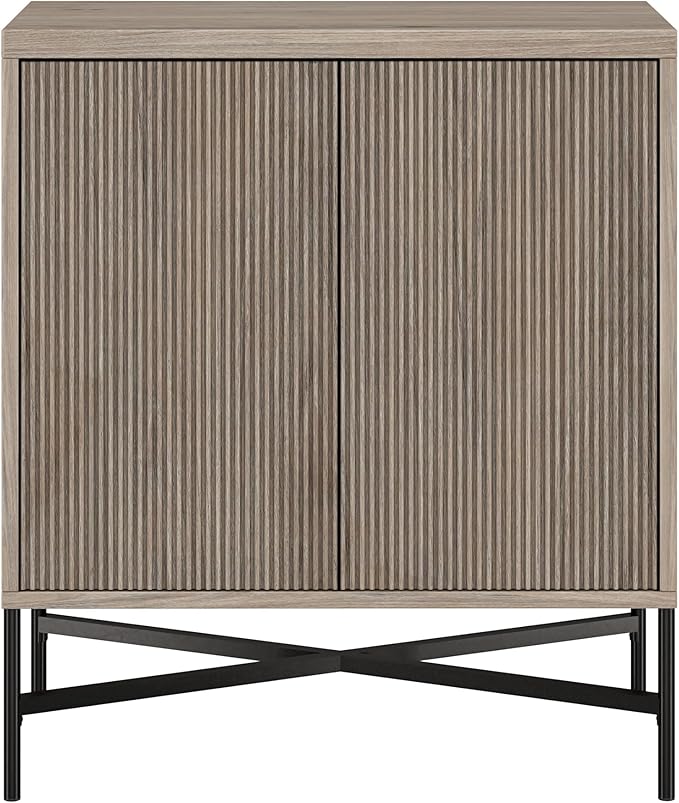 Henn&Hart 28" Wide Rectangular Accent Cabinet in Antiqued Gray Oak, for Home, Living Room, Bedroom, Entertainment Room, Office