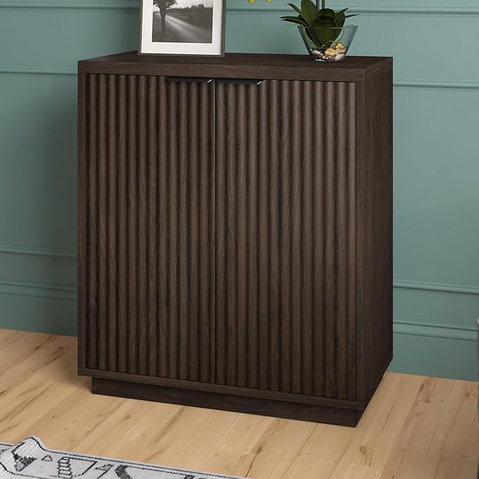 Henn&Hart 28" Wide Rectangular Accent Cabinet in Alder Brown, for Home, Living Room, Bedroom, Entertainment Room, Office
