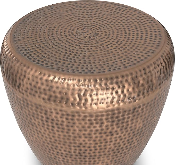 SIMPLIHOME Preston Modern Industrial 22 inch Wide Metal Metal Side Table in Antique Copper, Fully Assembled for the Living Room and Bedroom