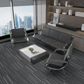 wonline 5 Seat Waiting Room Chair with Armrest PU Leather Office Furniture, Office Guest Seating Lobby Conference Reception Chairs for Airport Clinic Hospital Bank Salon Barber(Black)