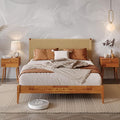 Bme Selina Headboard Queen Size Bed Frame - Handcrafted Paper Cord Headboard, 12-Slat Support, No Box Spring Needed - Easy Assembly, Caramel