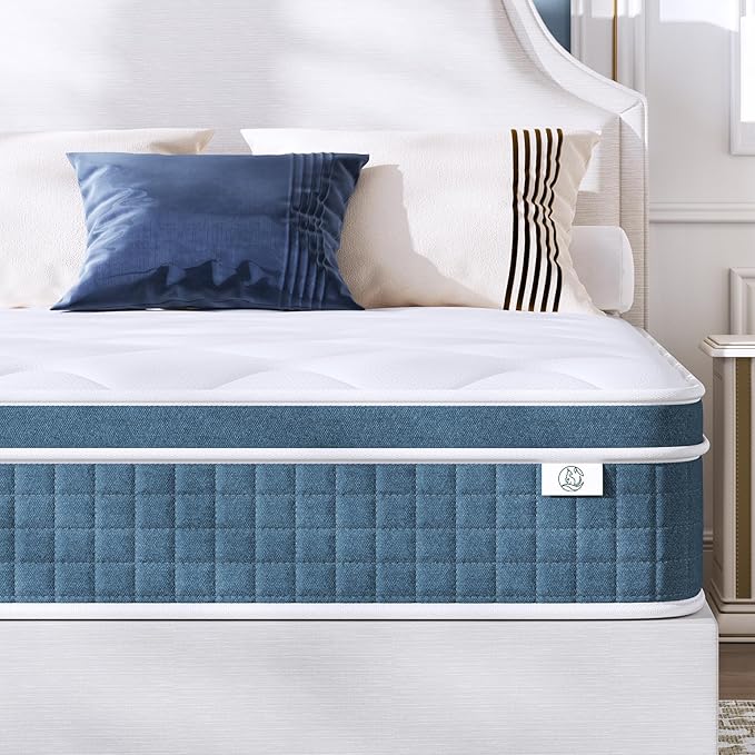 Twin Mattress 10 Inch, Hybrid Twin Size Mattress in a Box, Twin Bed Mattress with Individual Pocket Springs and Pressure-Relieving Memory Foam, Breathable, Medium Firm Mattress 75"x39"x10"