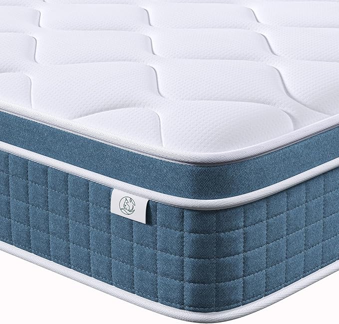 Full Size Mattress 10 Inch, Hybrid Full Mattress in a Box, Full Bed Mattress with Individual Pocket Springs and Pressure-Relieving Memory Foam, Breathable, Medium Firm Mattress 75"x54"x10"