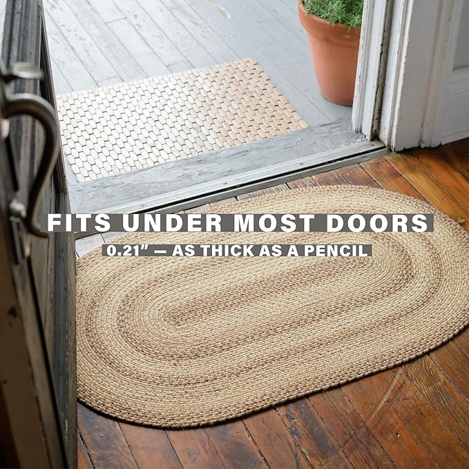 Homespice Cookie Dough Farmhouse Area Rugs 8x10' - Jute Braided Country Rugs for Bedroom and Living Room