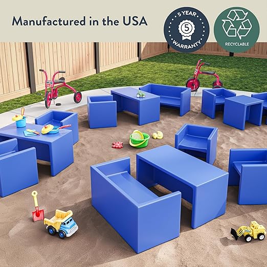 Children's Factory 3-in-1 Cube Chair for Kids, Flexible Seating Classroom Furniture, 1-Pack, Sand
