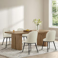 Dining Chairs Set of 6, Fabric Upholstered Dining Room Chairs with Ergonomic Backrest & Metal Legs, Modern Kitchen Side Chairs for Home, Restaurant, and Café, Sand, 2 Boxs