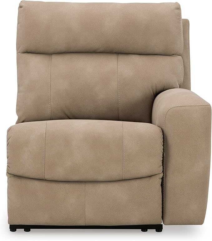Signature Design by Ashley Next-Gen DuraPella Contemporary Faux Leather Modular Wall Hugger 3-Piece Power Reclining Sectional Sofa with Adjustable Headrest and USB Ports, Light Brown