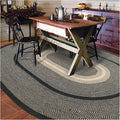 Homespice Manchester Black Oval Braided Rugs, Jute, 8x10' - Perfect Country Primitive Decor for Bedroom, Living Room, Everywhere