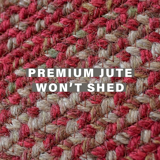 Homespice 22x72 Red Runner Braided Rug. Apple Pie Red Jute Rug. Uses- Entryway, Kitchen Rugs, Bathroom Rugs, Hallways Runner Rug. Reversible, Rustic, Country, Primitive, Farmhouse Decor