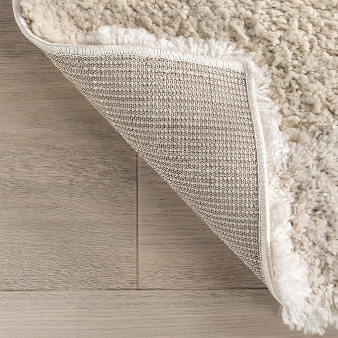 nuLOOM Gloria Abstract 4x6 Shag Area Rug for Living Room Bedroom Dining Room Nursery Kitchen, Beige