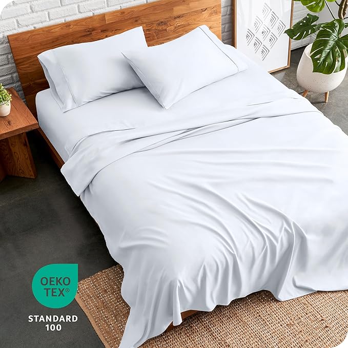 Bare Home Twin Sheet Set - 1800 Ultra-Soft Microfiber Bed Sheets - Double Brushed - Deep Pockets - Easy Fit - Extra Soft - 3 Piece Set - Bedding Sheets & Pillowcases (Twin, White)