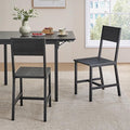 VASAGLE Dining Chair Set of 2, Rustic Wood Chairs with Metal Steel Frame, Easy to Assemble, Comfortable Seat, Modern Farmhouse Chair for Kitchen, Bedroom, Living Room, Charcoal Black and Ink Black