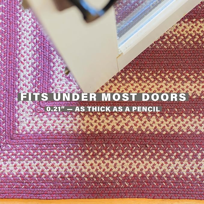 Autumn Maple Burgundy and Tan Jute Braided Rug, 20x30 Rectangle - Rustic Primitive Decor for Kitchen, Entryway, Everywhere