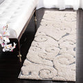 SAFAVIEH Florida Shag Collection Runner Rug - 2'3" x 7', Beige & Blue Grey, Scroll Design, Non-Shedding & Easy Care, 1.2-inch Thick Ideal for High Traffic Areas in Living Room, Bedroom (SG455-1155)