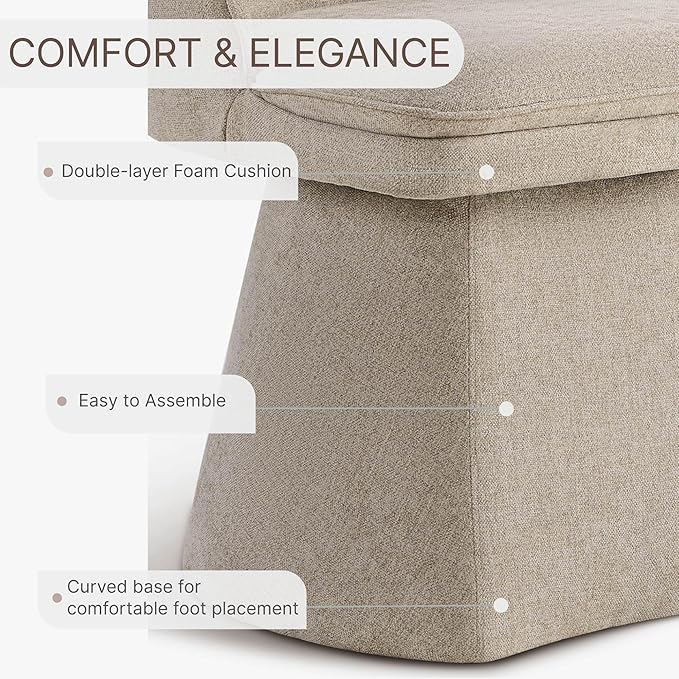 Swivel Dining Chairs Modern Desk Chair Upholstered Linen Fabric Side Chair for Kitchen Dining Room Bedroom,Khaki,4 Box