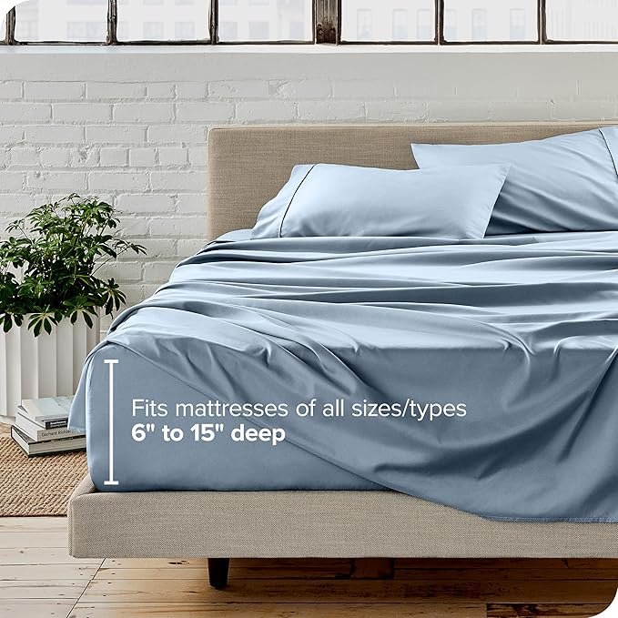 Bare Home Twin XL Sheet Set - College Dorm Size - Luxury 1800 Ultra-Soft Microfiber Twin Extra Long Bed Sheets - Deep Pockets - Easy Fit - Extra Soft - 3 Piece Set - Bed Sheets (Twin XL, Dusty Blue)