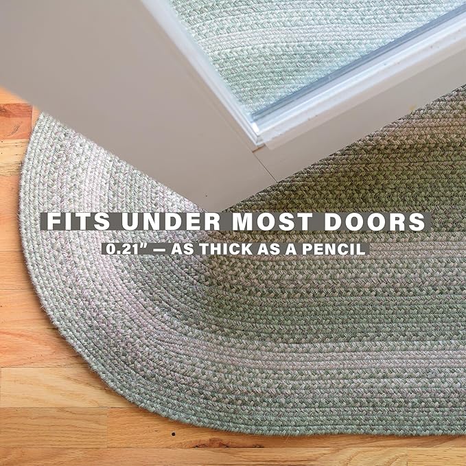 Grassland Green Oval Braided Rug, 2x3' - Handmade with Jute, Warm Country Rustic Decor, Perfect for Bathrooms and Entryways - Reversible and Easy to Clean