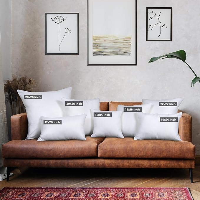 Utopia Bedding Throw Pillows (Set of 6, White), 18 x 18 Inches Pillows for Sofa, Bed and Couch Decorative Stuffer Pillow