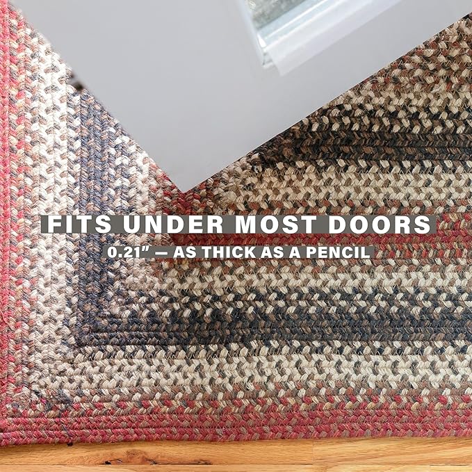 Homespice Chester Red Braided Rugs 27x45 Oval Country Style Rugs for Your Home