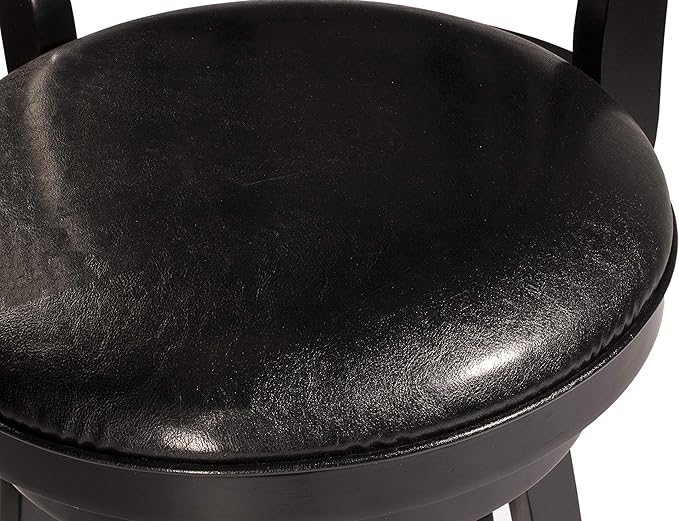 Hillsdale Fairfox Swivel Stool with Rectangular Lattice Back, Bar Height, Black