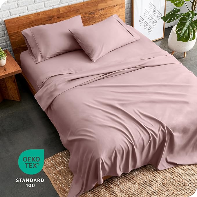 Bare Home Full Sheet Set - Luxury 1800 Ultra-Soft Microfiber Full Bed Sheets - Double Brushed - Deep Pockets - Easy Fit - 4 Piece Set - Bedding Sheets & Pillowcases (Full, Mauve)