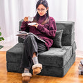 Folding Sofa Bed, Convertible Sleeper Chair with Pillow, High Density Memory Foam Fold Out Couch, Foldable Mattress Futon Sofa for Living Room/Dorm/Guest Use/Apartment/Home Office