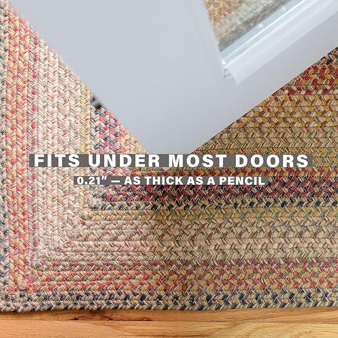 Homespice Kingston Multi Color Braided Rugs 27x45 – Small Jute Braided Kitchen Rugs for Country Decor