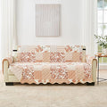 Great Bay Home Reversible Patchwork Sofa Cover - Washable Slipcover Furniture Protector with Elastic Straps - Couch Cover for Dogs, Kids, and Pets - Box-Stitched Detail (Sofa, Dusty Rose)