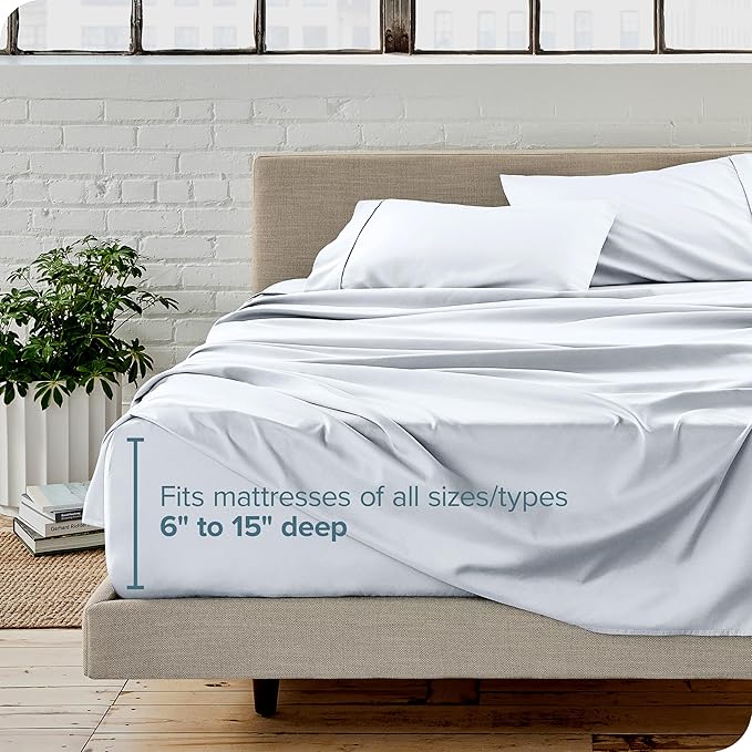 Bare Home Twin XL Sheet Set - College Dorm Size - Luxury 1800 Ultra-Soft Microfiber Twin Extra Long Bed Sheets - Deep Pockets - Easy Fit - Extra Soft - 3 Piece Set - Bed Sheets (Twin XL, White)