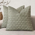 Foindtower Set of 2 Decorative Vintage Floral Print Throw Pillow Covers Neutral Modern Farmhouse Cushion Covers Boho Home Decor for Sofa Couch Chair Bedroom Living Room Outdoor,24×24 Inch,Sage Green