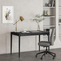NTC Mingle Modern Wooden Rectangle Desk Table with Hidden Drawer – Waterproof & Heat Resistant, Burnt Black