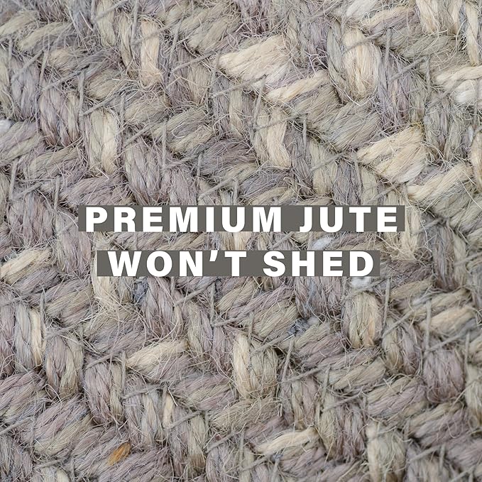 Homespice Grey Cloud Oval Braided Rug, 8x10' - Grey, Handmade with Jute - Warm Farmhouse Decor, Perfect for Living Rooms, Dining Rooms and Bedrooms - Pet Friendly and Easy to Clean