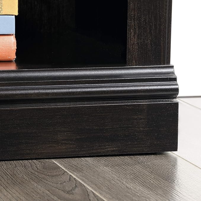 Sauder 3 Tier Book Shelf Wooden Bookcase Multipurpose Bookshelf for Home Office, Living Room, in Estate Black