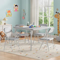 GarveeHome 5-Piece Kids Folding Table and Chairs Set, Toddlers Children's Activity Table and Chairs Set for Dining Room,Daycare,Classrooms