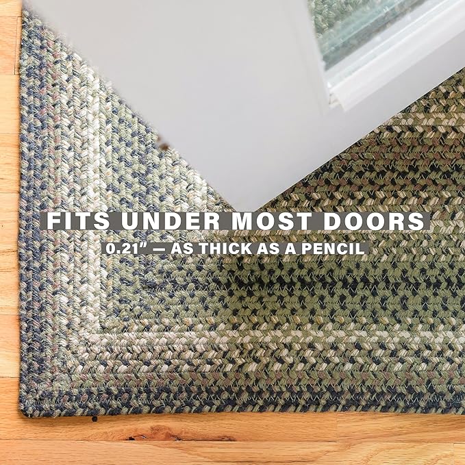 Homespice Pinecone Green Braided Rugs Runners 22x72 – Hand Braided Jute Kitchen Runner for Rustic and Country Decor