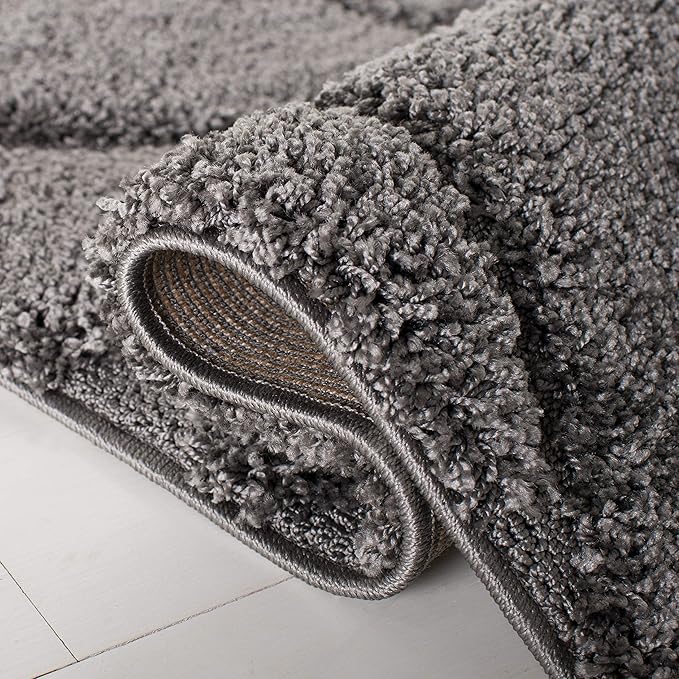 SAFAVIEH Florida Shag Collection Runner Rug - 2'3" x 7', Grey, Scroll Design, Non-Shedding & Easy Care, 1.2-inch Thick Ideal for High Traffic Areas in Living Room, Bedroom (SG455-8013)