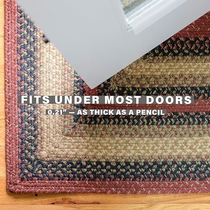 Highland Multi Color Jute Braided Oval Rugs, 27x45 - Warm Country and Lodge Decor, Perfect for Laundry Rooms, Kitchens and Entryways - Reversible and Easy to Clean