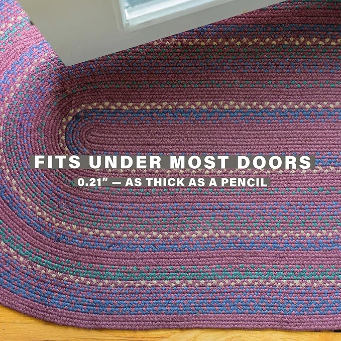 Jamestown Burgundy Braided Area Rugs, Jute, 5x8' Rectangle - Rustic Primitive Decor for Dining Room, Bedroom, Everywhere