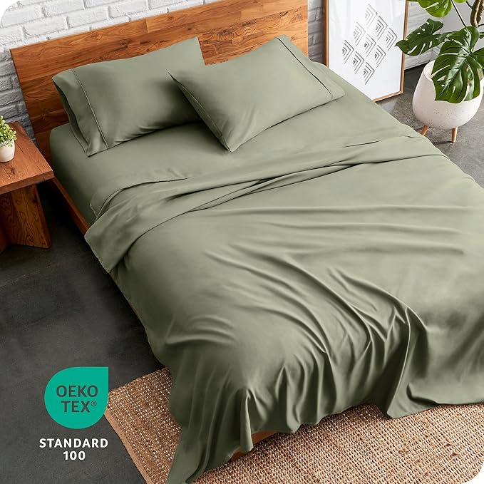 Bare Home Twin Sheet Set - 1800 Ultra-Soft Microfiber Twin Bed Sheets - Double Brushed - Deep Pockets - Easy Fit - Extra Soft - 3 Piece Set - Bedding Sheets & Pillowcases (Twin, Sage)
