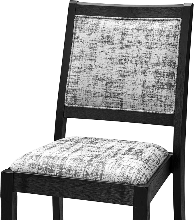 X02X2-206-30 5-pc Dining Room Table Set a Rectangular Kitchen Table and 2 Benches and 2 Wire Brushed Black Polyester Stackable Chairs, 39x120 Inch, Wire Brushed Black