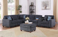 127" L-Shaped Sectional Couch with Movable Ottoman&6 Throw Pillows,7 Seat Chenille Upholstered Sofa W/2 Cup Holder,USB Port&Hidden Storage Box,DIY Combination,for Living Room,Apartment,Dark Gray