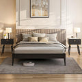 Bme Dinkee King Platform Bed Frame Wood 15 Inch - Solid Wood Bed Frame - Modern & Minimalist Style - 12 Strong Wood Slat Support - Easy Assembly - No Box Spring Needed - Black