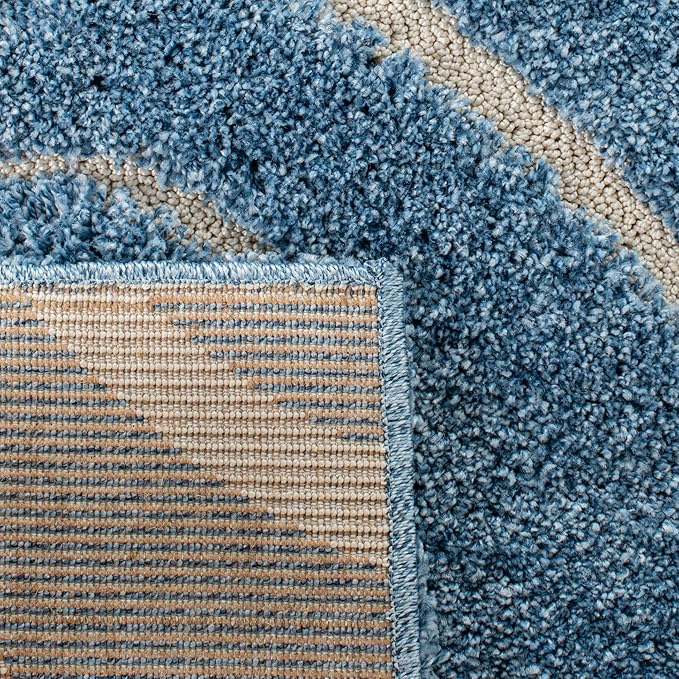 SAFAVIEH Florida Shag Collection Accent Rug - 2'3" x 4', Light Blue & Cream, Scroll, Non-Shedding & Easy Care, 1.2-inch Thick Ideal for High Traffic Areas in Foyer, Living Room, Bedroom (SG455-6011)