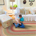 Azalea Multicolor Braided Oval Area Rugs, Jute, 5x8' - Perfect Country Primitive Decor for Living Room, Dining Room, Everywhere